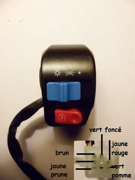 Commodo droit scooter 50cc 6 fils