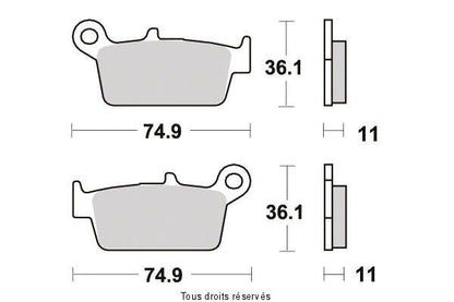 Plaquette de frein GAS GAS-HONDA-KAWASAKI TM....