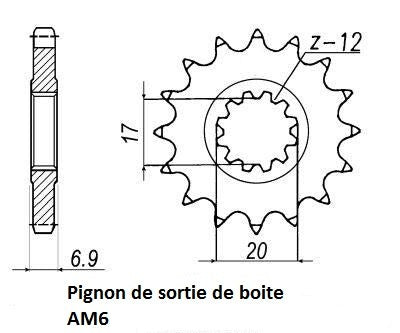 Pignon de sortie de boite