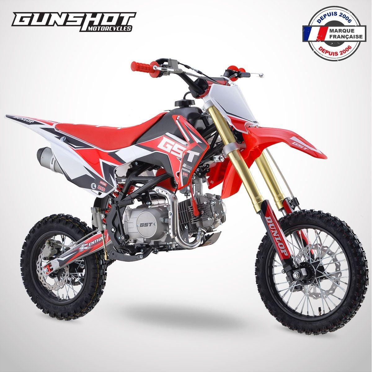 Pit Bike GUNSHOT 125 FX - 14/12 - Rouge - 2025 Moteur YX 125 cm3