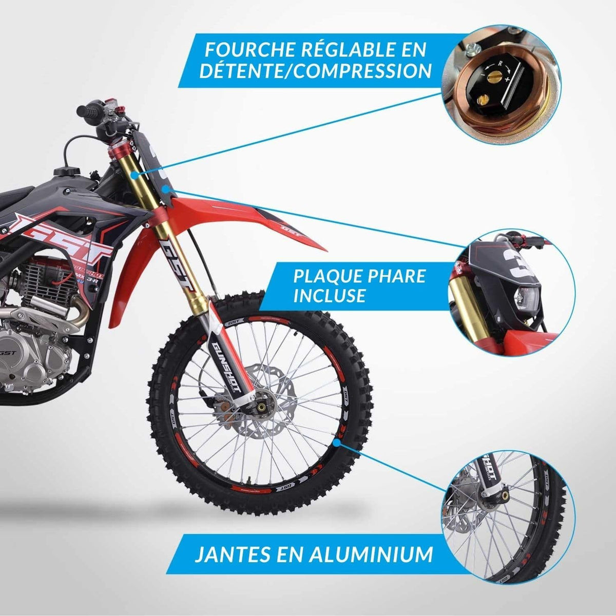 Moto cross GUNSHOT 300 MX3-R 4V - Noir - 2025
