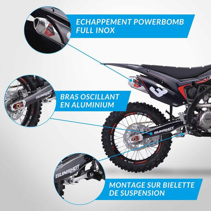 Moto cross GUNSHOT 300 MX3-R 4V - Noir - 2025
