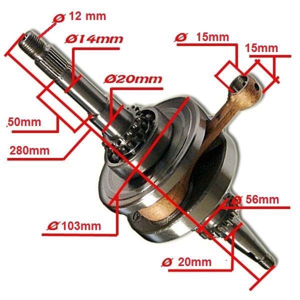 Vilebrequin scooter 125 GY6