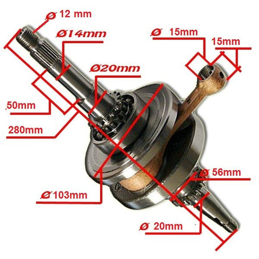 Vilebrequin scooter 125 GY6