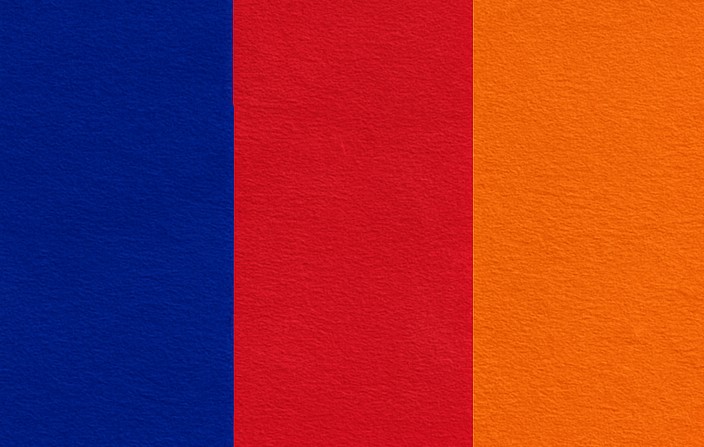 Bleu rouge orange